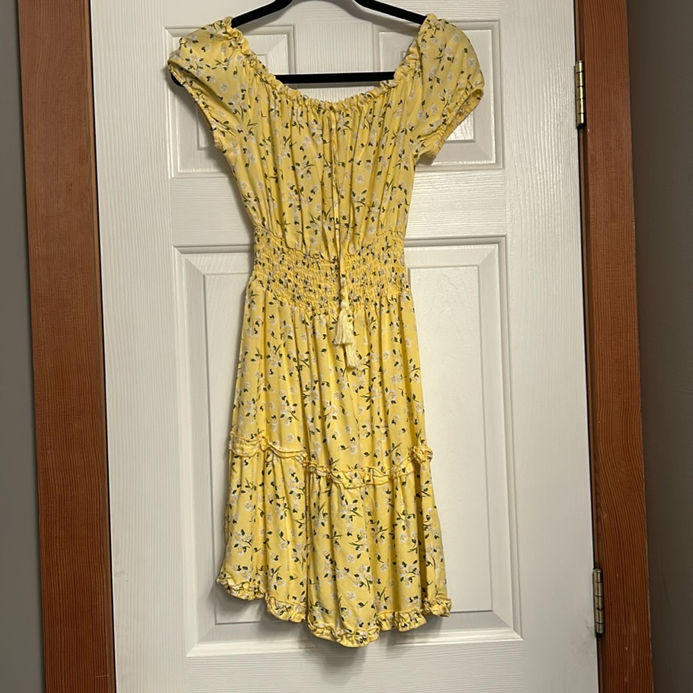J for Justify yellow floral dress
